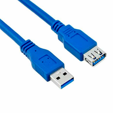 Cable Extensión USB Exelink de 3 metros (Macho a Hembra, Azul)