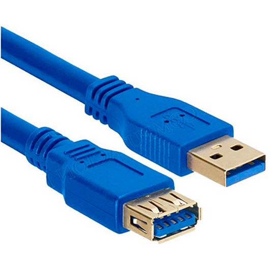 Cable Extensión USB Exelink de 5 metros (Macho a Hembra, Azul)